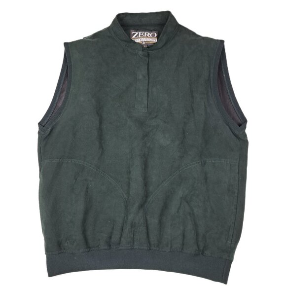 Zero Restriction Golf Vest Womens L Microsuede Microfiber Green Ladies 1/4 Snap - Picture 1 of 9